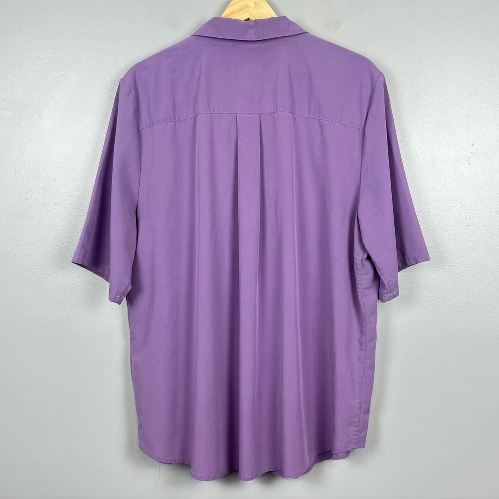 Chico’s purple modal poly elastane laceup neckline popover shirt, XL. - Picture 2 of 10